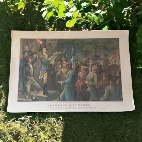 Cornwallis Is Taken Military Lithograph Print Calendar Ephemera Vtg Currier Ives - Picture 10 of 16
